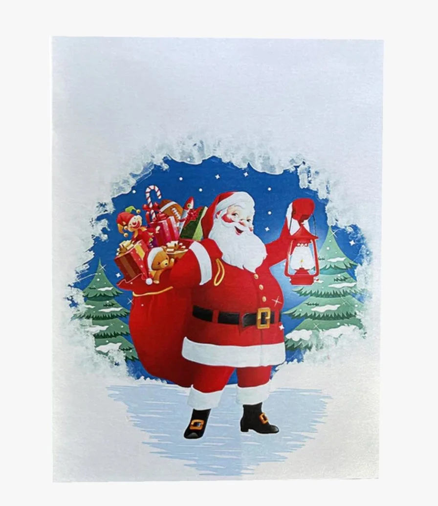 Santa Holding Lamp by Abra Cards
