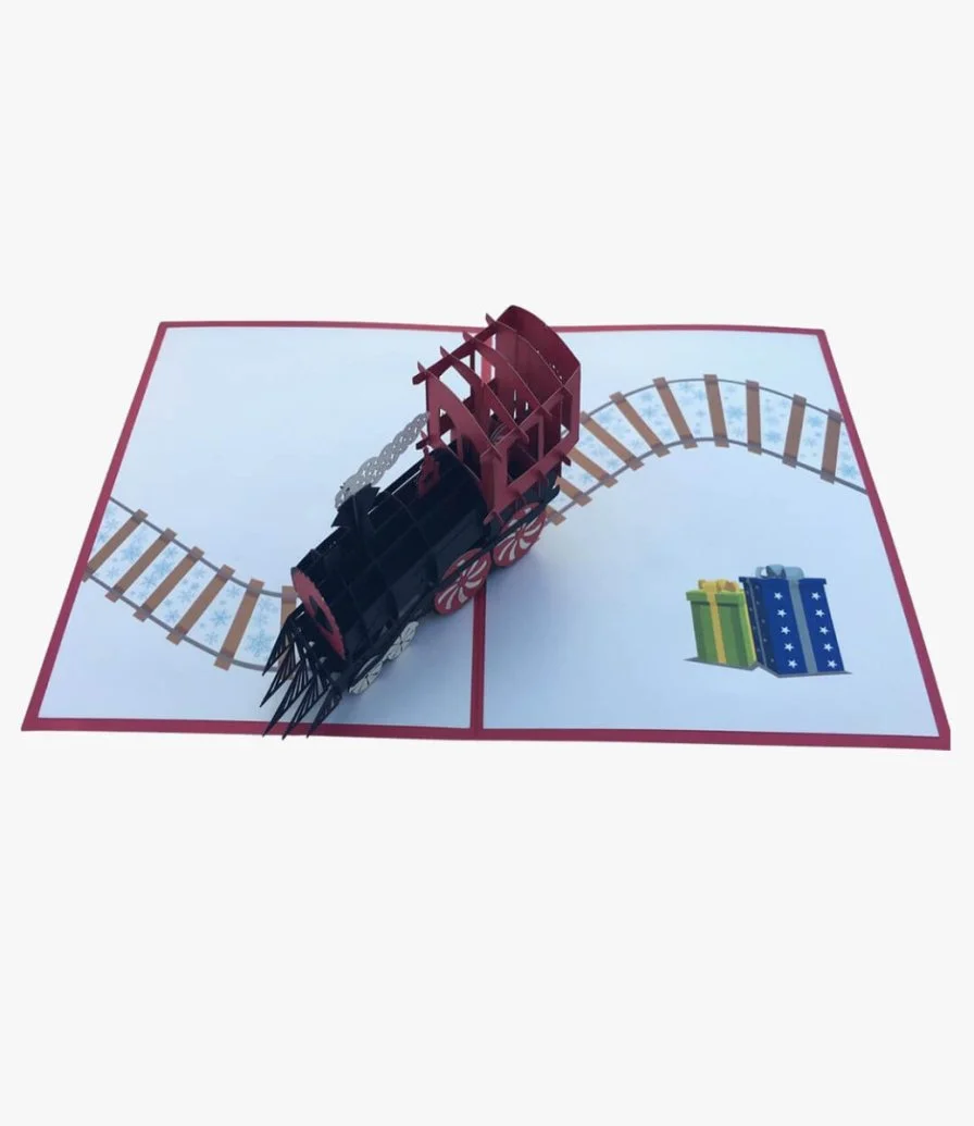 Santa's Train 3D Card by Abra Cards