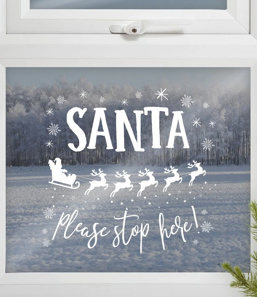 Santa Stop Here Window Sticker by Ginger Ray