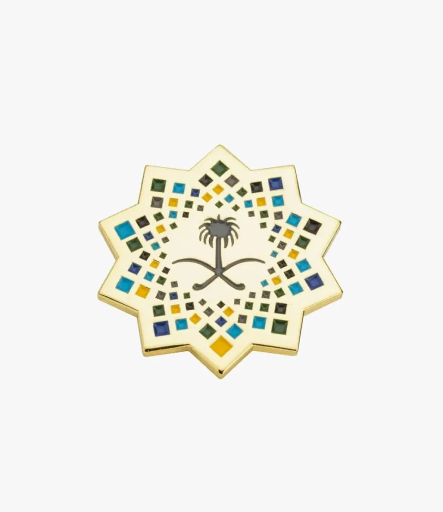 Saudi Arabia badge flag brooch - 5