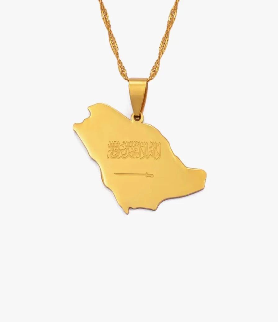 Saudi Arabia map charm pendent necklace - 2