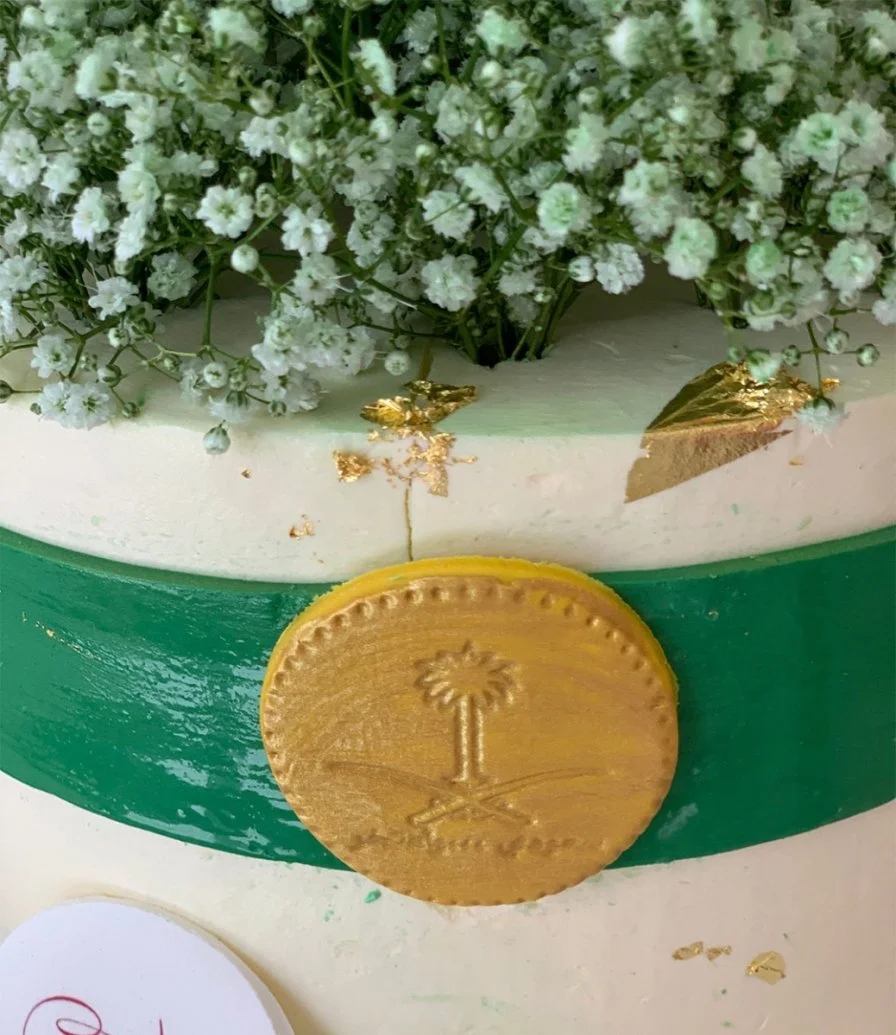 Saudi National Day Flower Cake by Cecil
