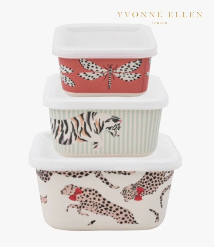 Set Of 3 Bamboo Food Storage Boxes By Yvonne Ellen