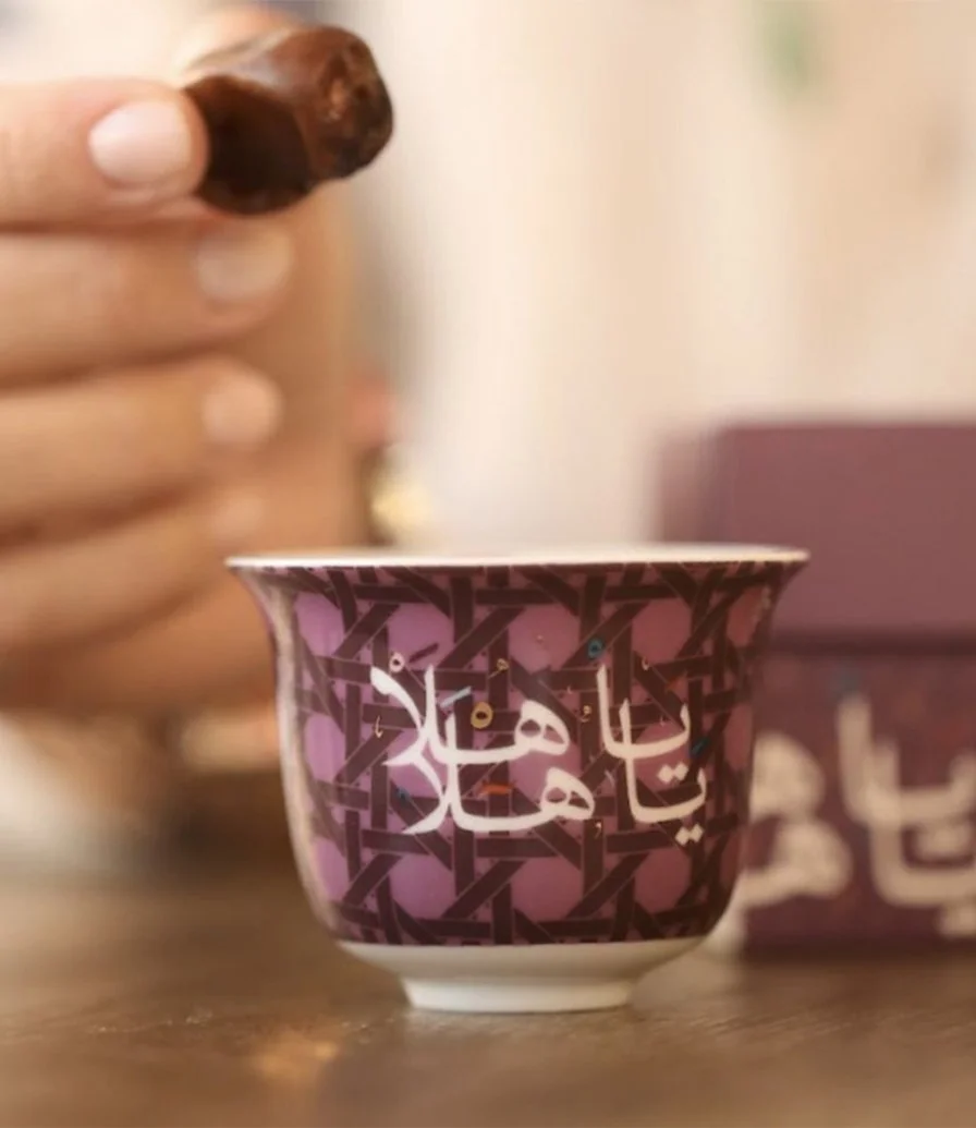 طقم فناجين قهوة عربية خزيران من صلصال