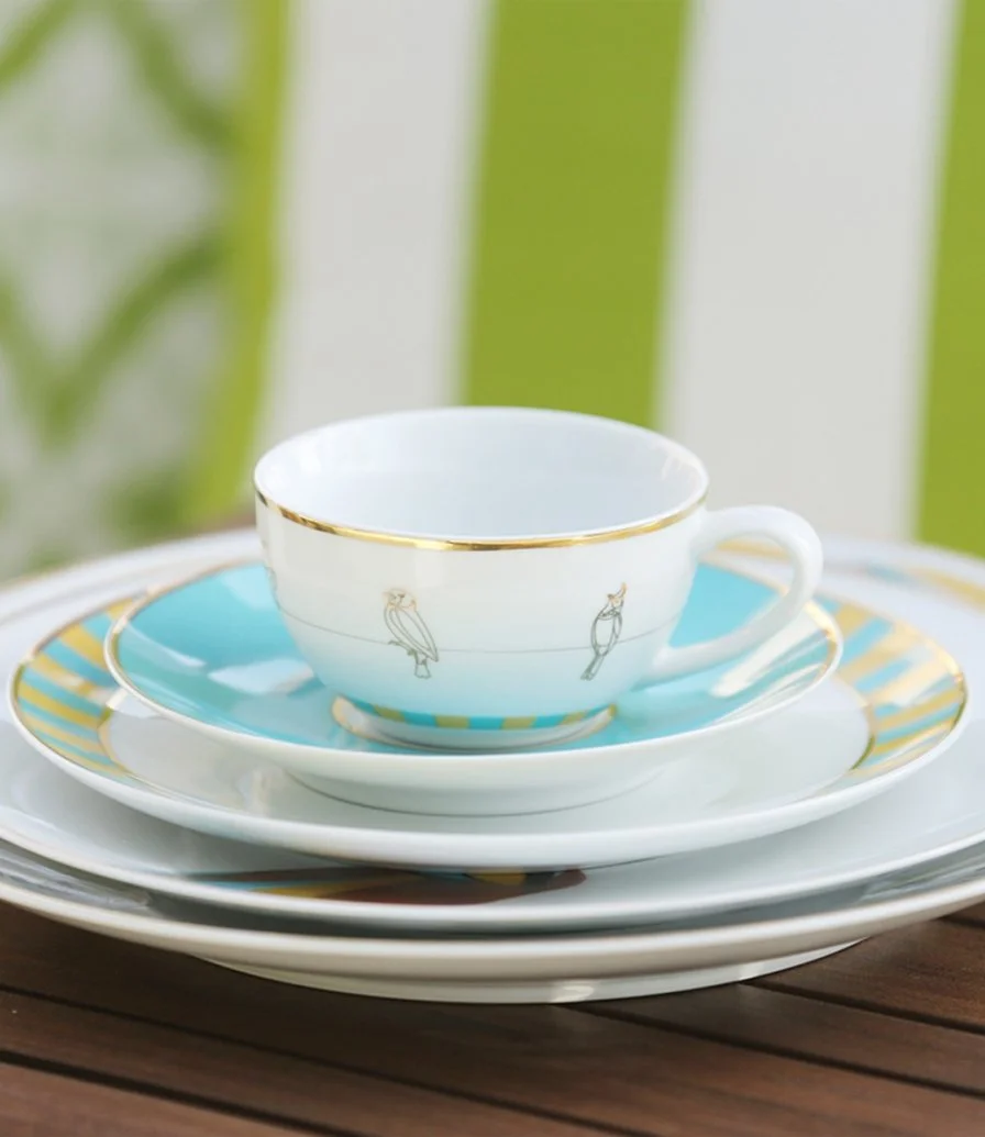 Set of 2 Sarb Porcelain Teacups & Saucers By Silsal