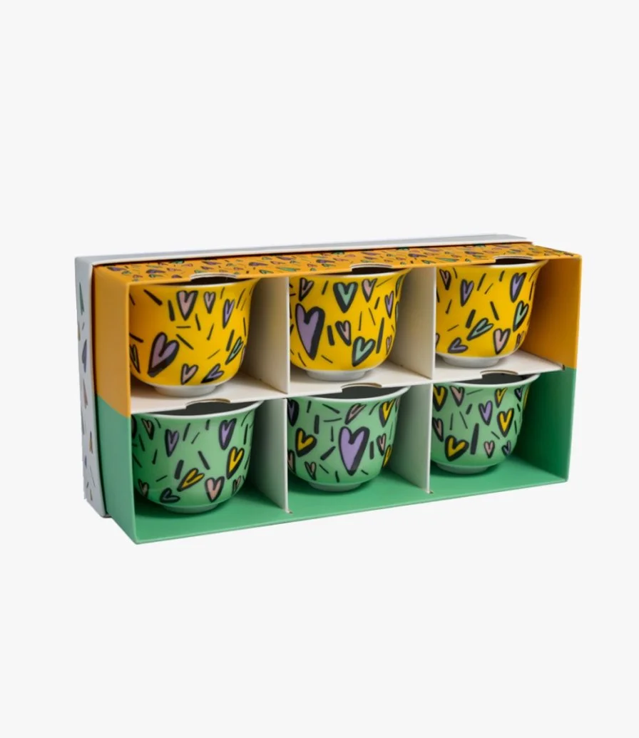 Set of 6 Hubbak Arabic Coffee Cups by Silsal