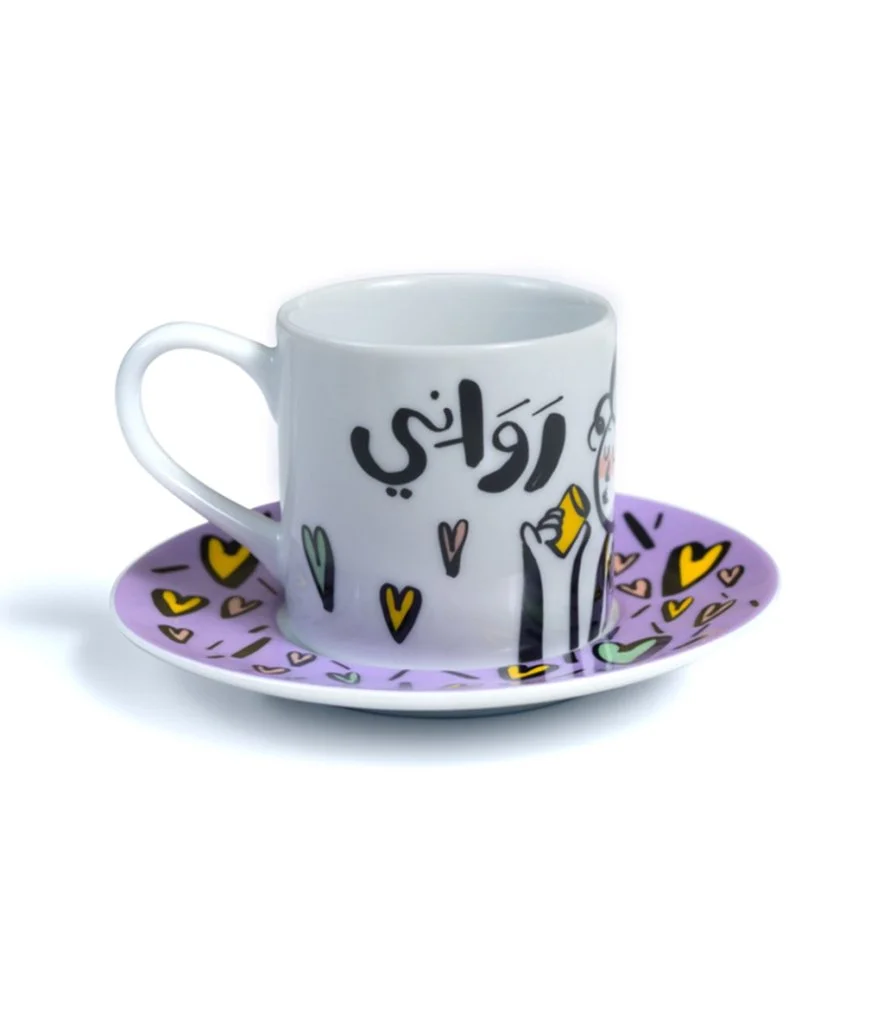 Set of 6 Hubbak Espresso Cups & Sacuers by Silsal
