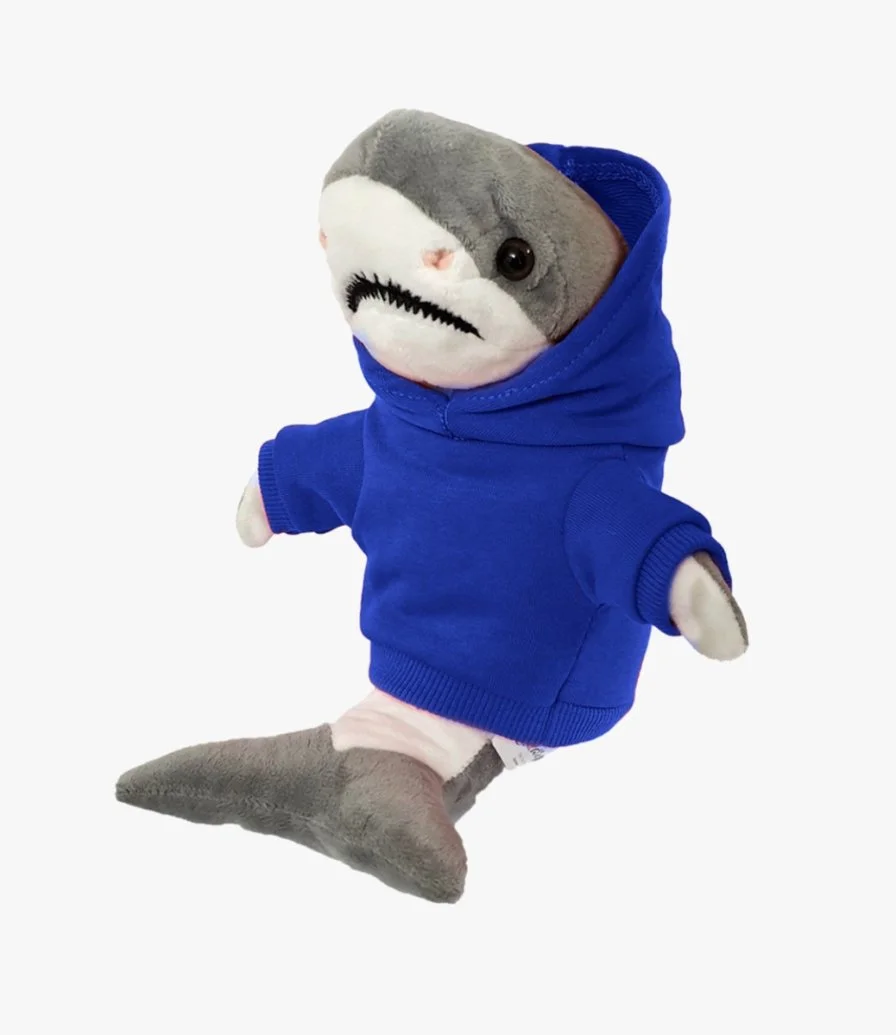 Grey Shark with Blue Hoodie 20cm by Fay Lawson