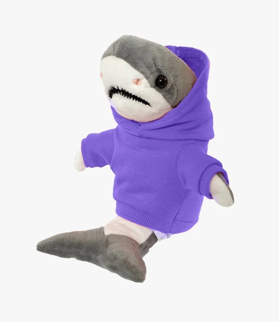 Grey Shark with Purple Hoodie 20cm by Fay Lawson