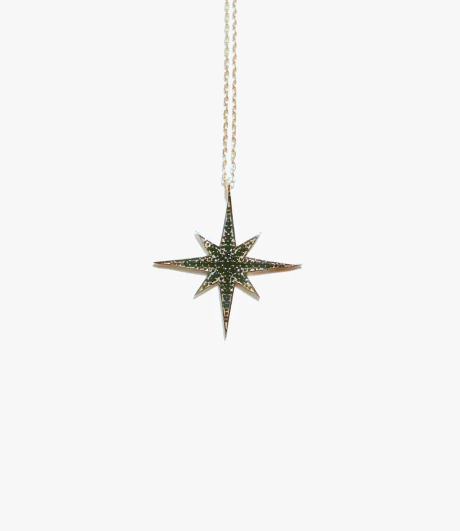 Shiny Black Star Necklace