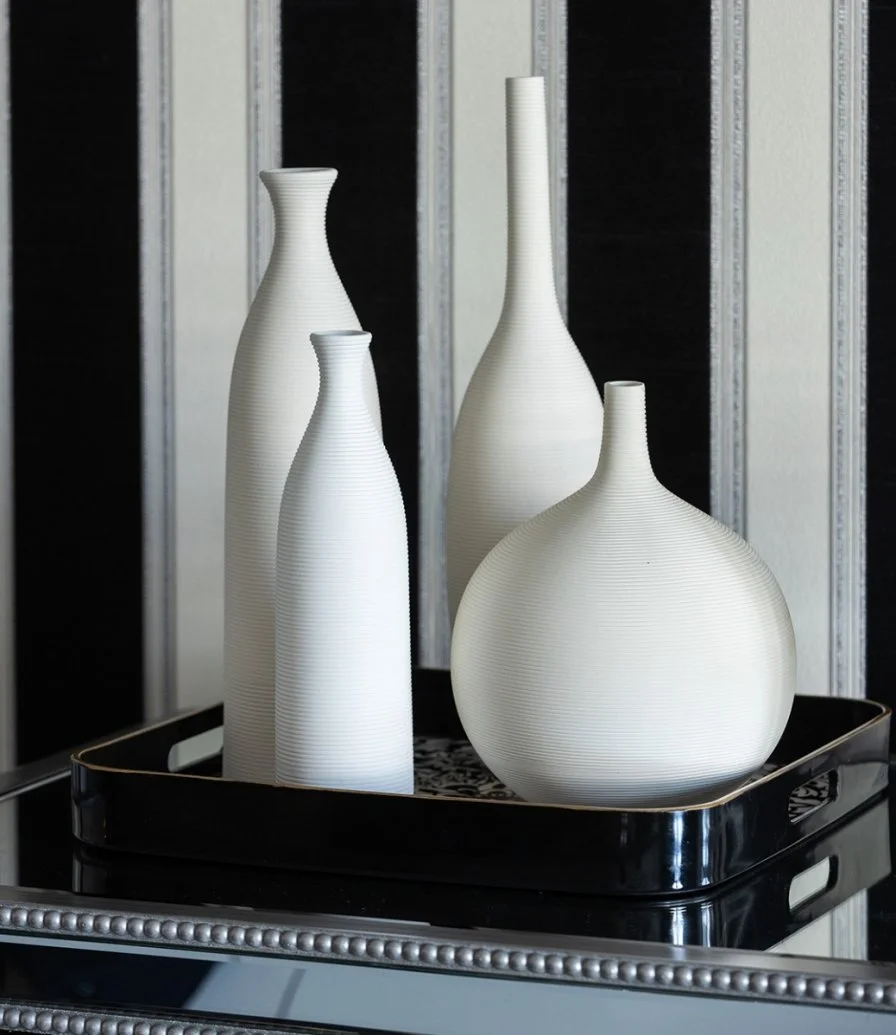 Short Ceramic Wrinkle Vase by A'ish Home