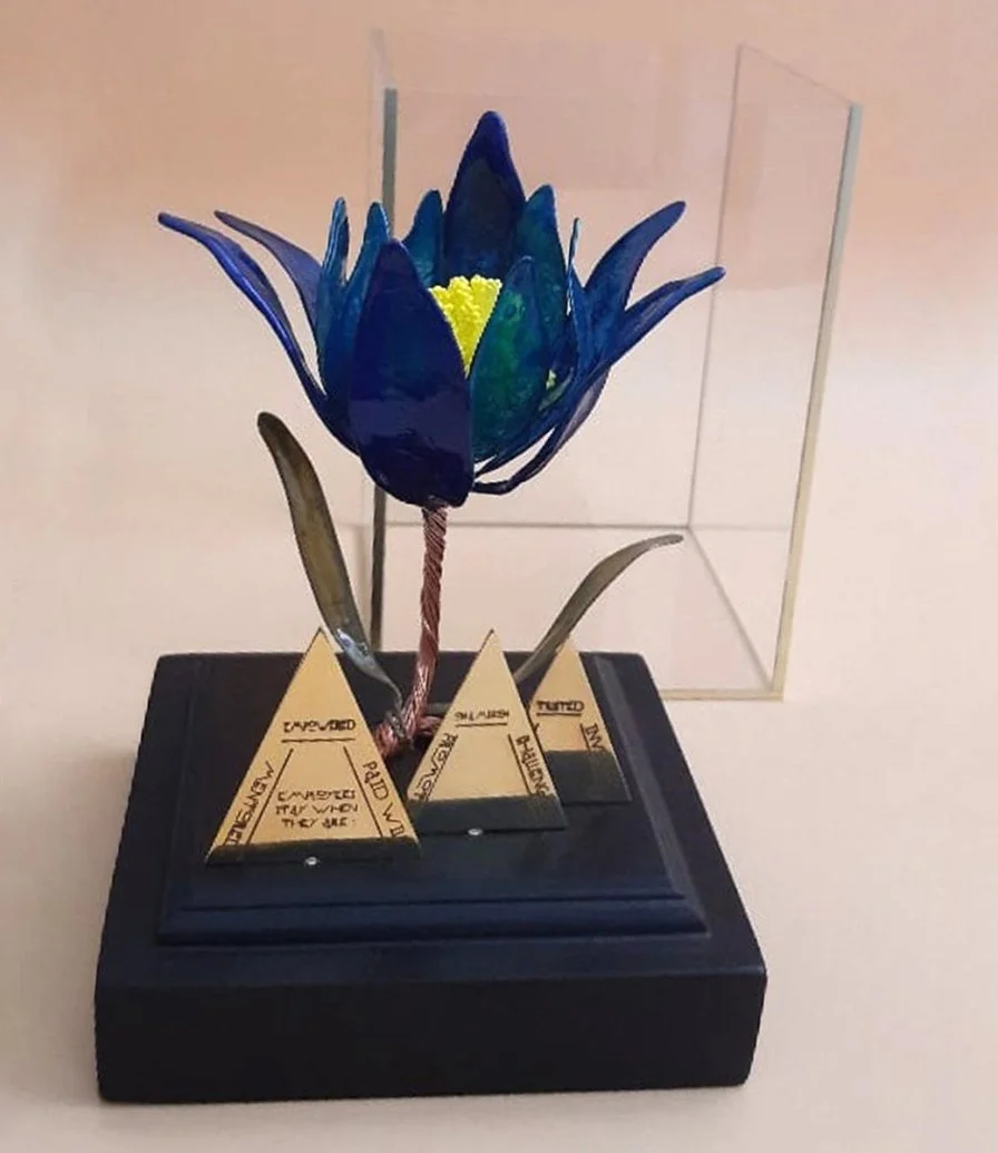 Silver & Gold Plated Pyramid Lotus Flower by Mecal