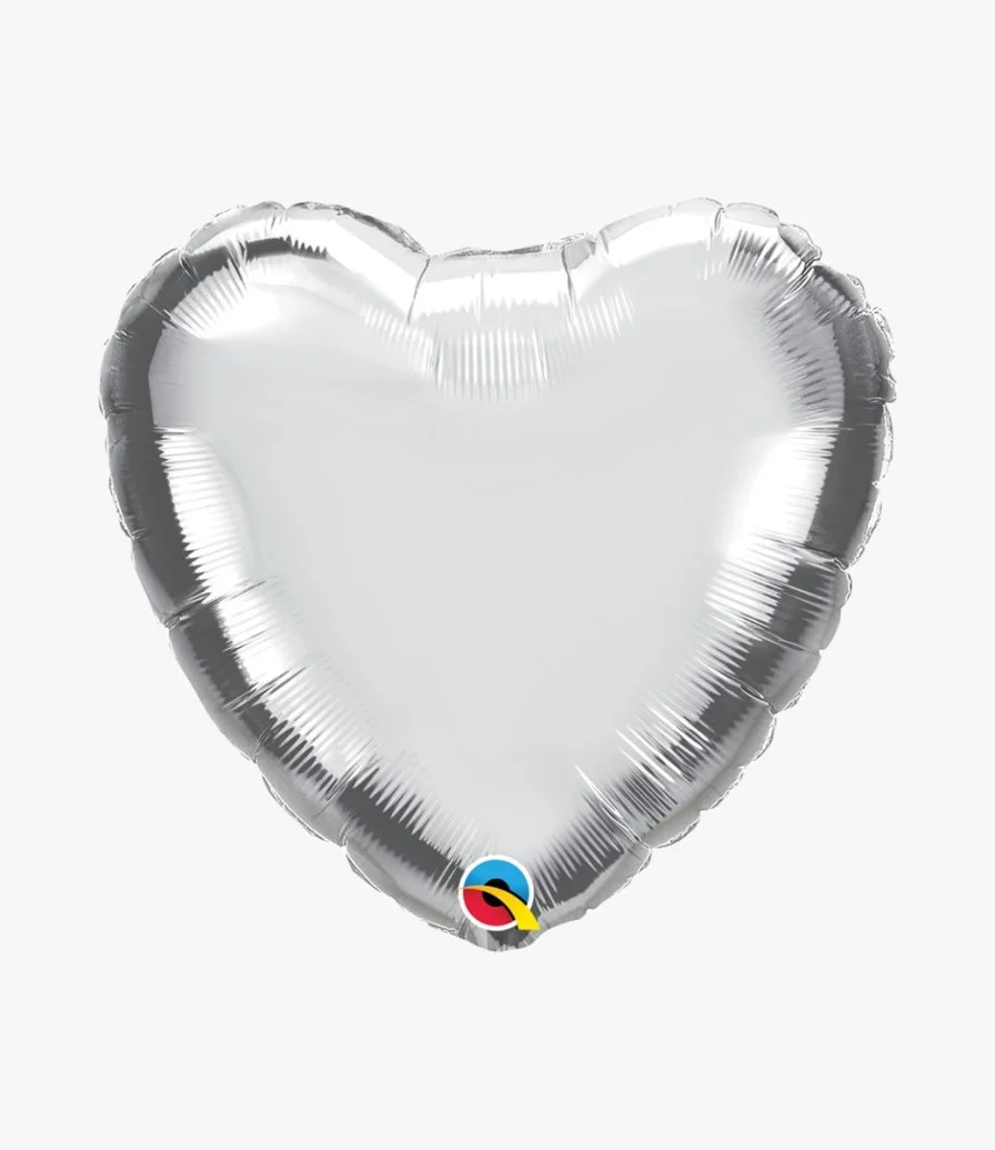 Silver Heart Foil Balloon