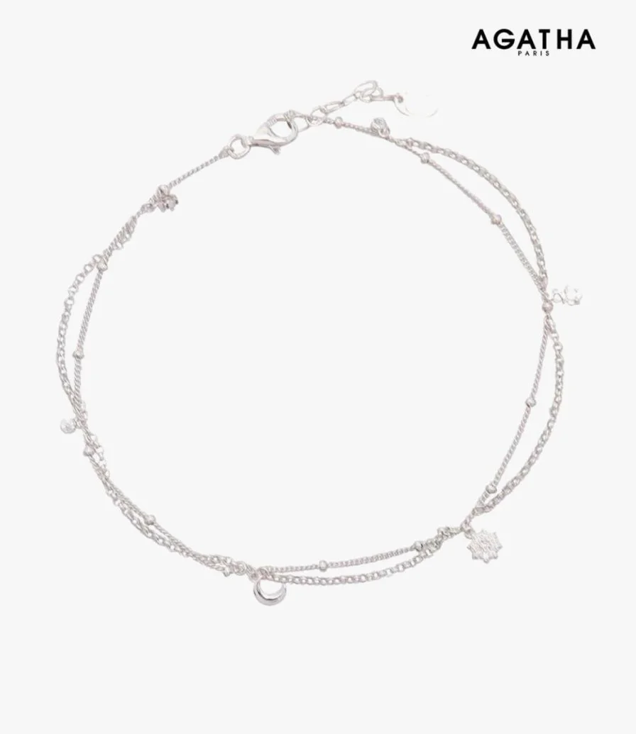 Silver Moon Anklet by Agatha