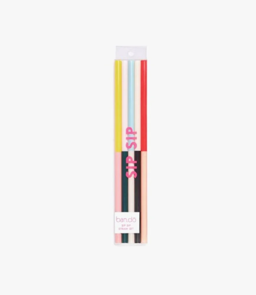 Sip Sip Straw Set - Color Block by Bando