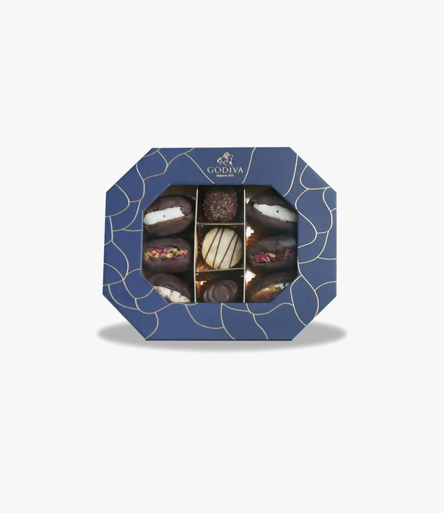 صندوق تمر وشوكولاتة رمضان سداسي صغير من جوديفا