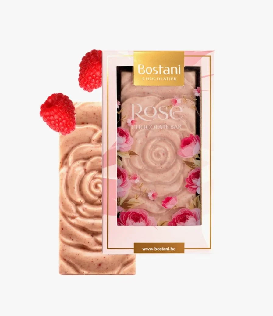 Small Rose Chocolate Bar with Raspberry
