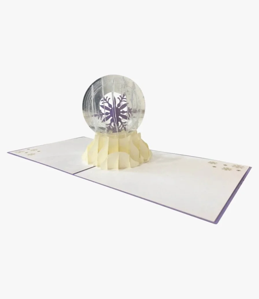 بطاقة تهنئة ثلاثية الأبعاد بشكل كرة الثلج من أبرا كاردز