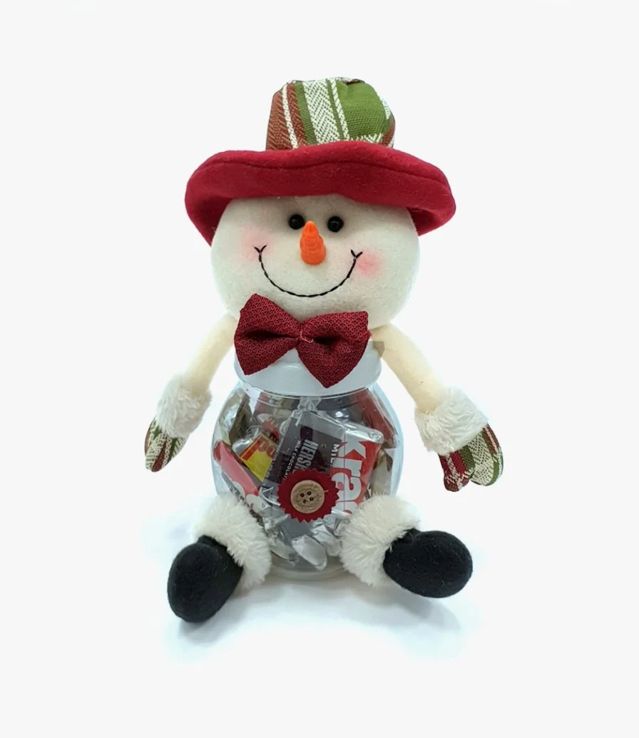Snowman Jar with Hershey's Miniatures by Candylicious