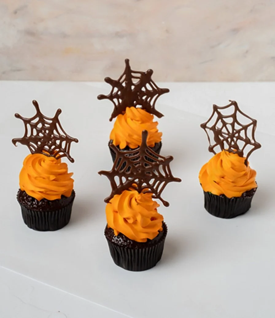 Spider Web on Cupcakes by NJD