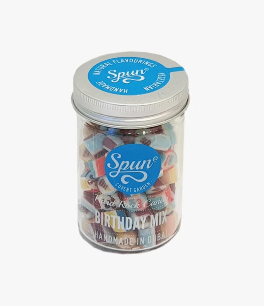Spun Candy Hard Rock Candy Birthday Mix Jar by Candylicious