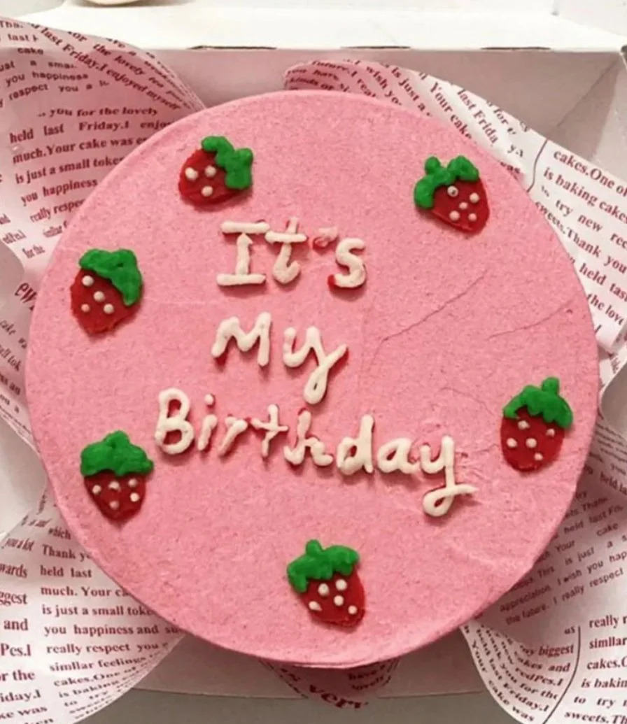 Strawberries Birthday Cake by Cake Flake