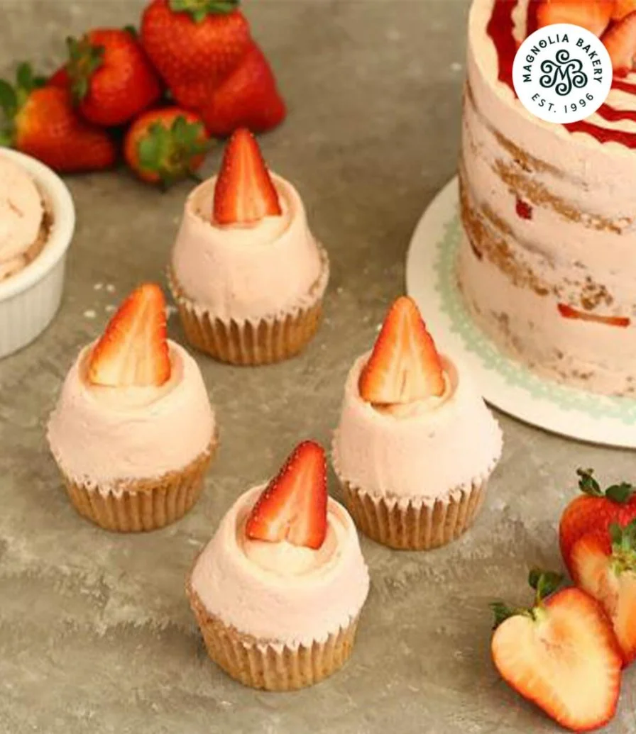 Strawberry Cupcakes (12 pcs) by Magnolia Bakery