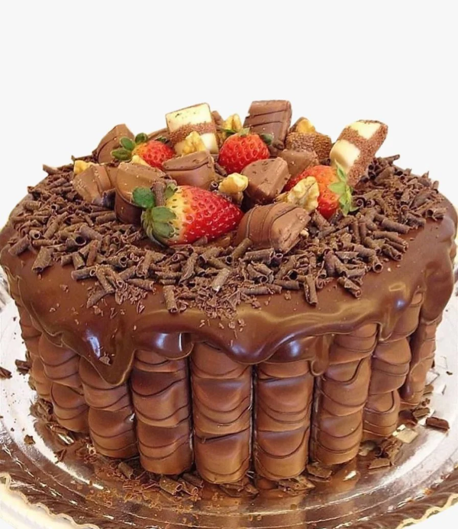 Strawberry & Kinder Chocolate Cake