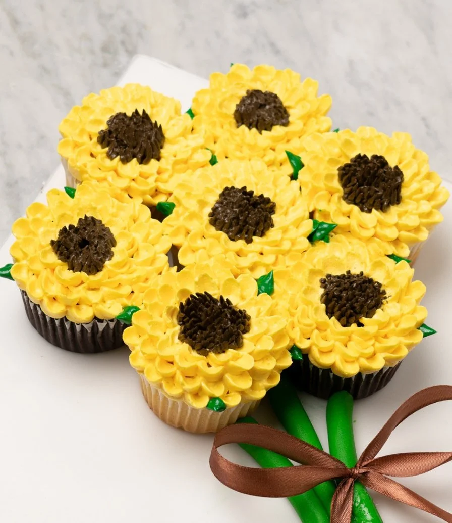 Sunflower Cupcakes Bouquet by Cake Social