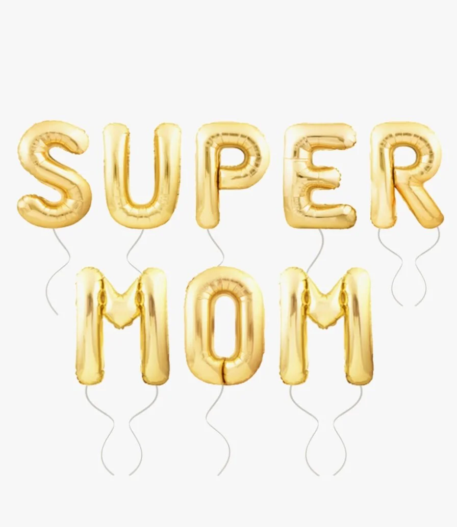 Super Mom Gold Foil Balloons