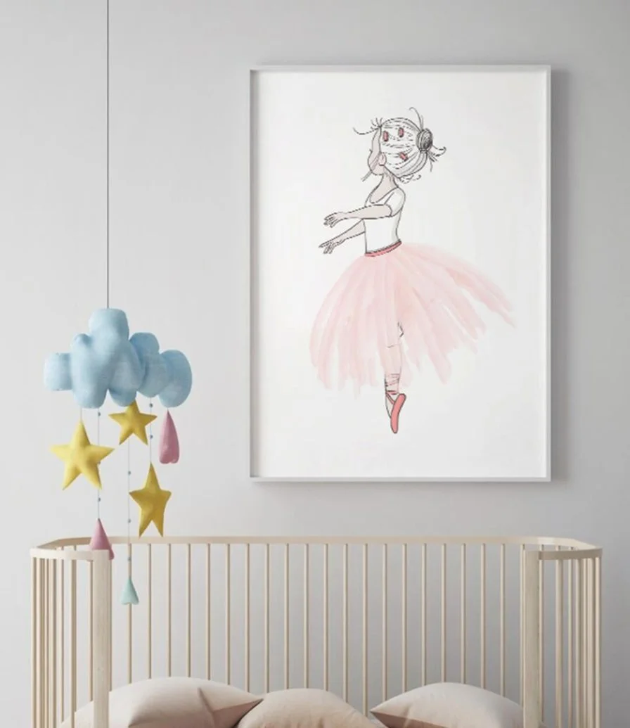 Little Pink Ballerina Girl Wall Art Print by Sweet Pea