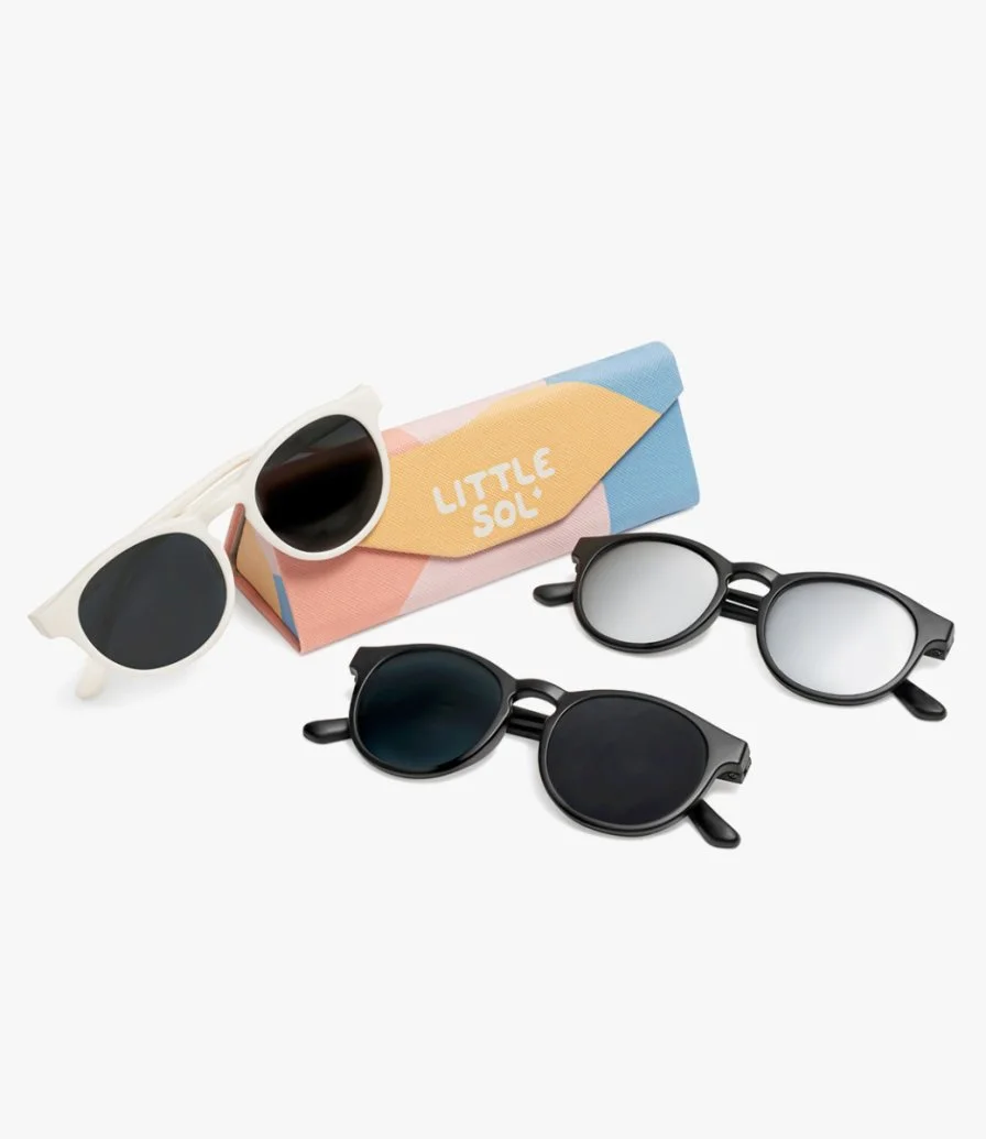 Sydney - Black Mirrored Kids Sunglasses by Little Sol+