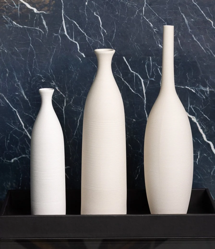 Tall Ceramic Wrinkle Vase by A'ish Home