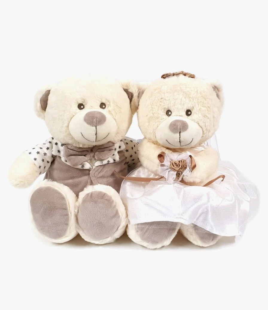 Teddy Bride and Groom 40cm by Fay Lawson