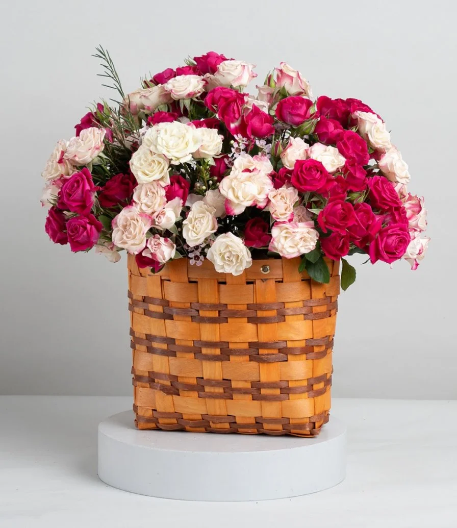 The Baby Rose Mix Flower Basket