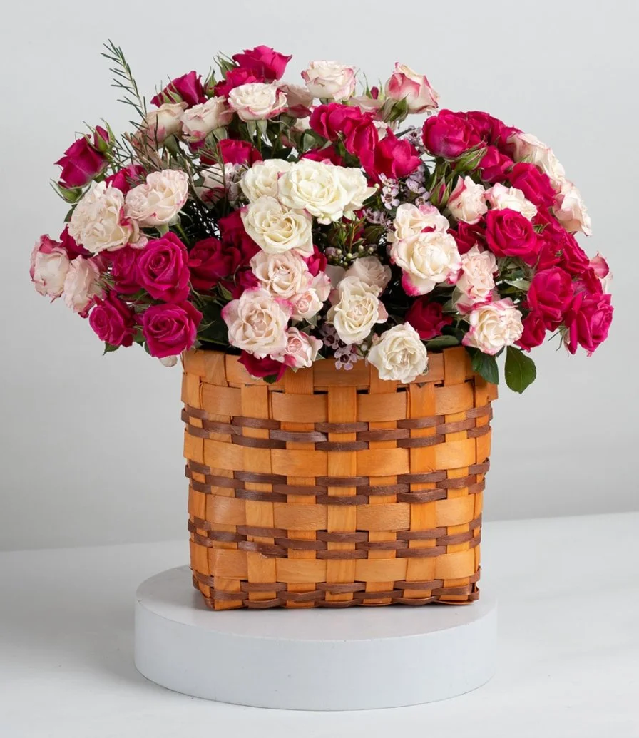 The Baby Rose Mix Flower Basket