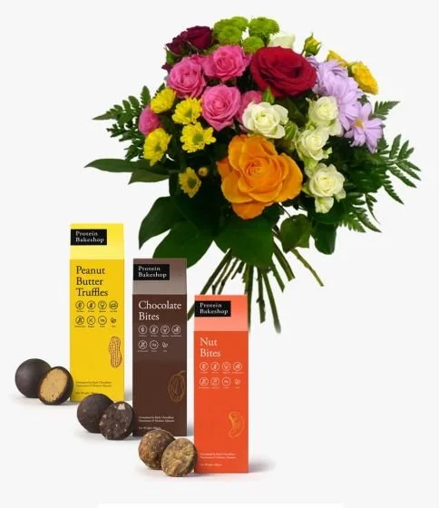Protein Bakeshop Truffles and Flowers Gift Bundle