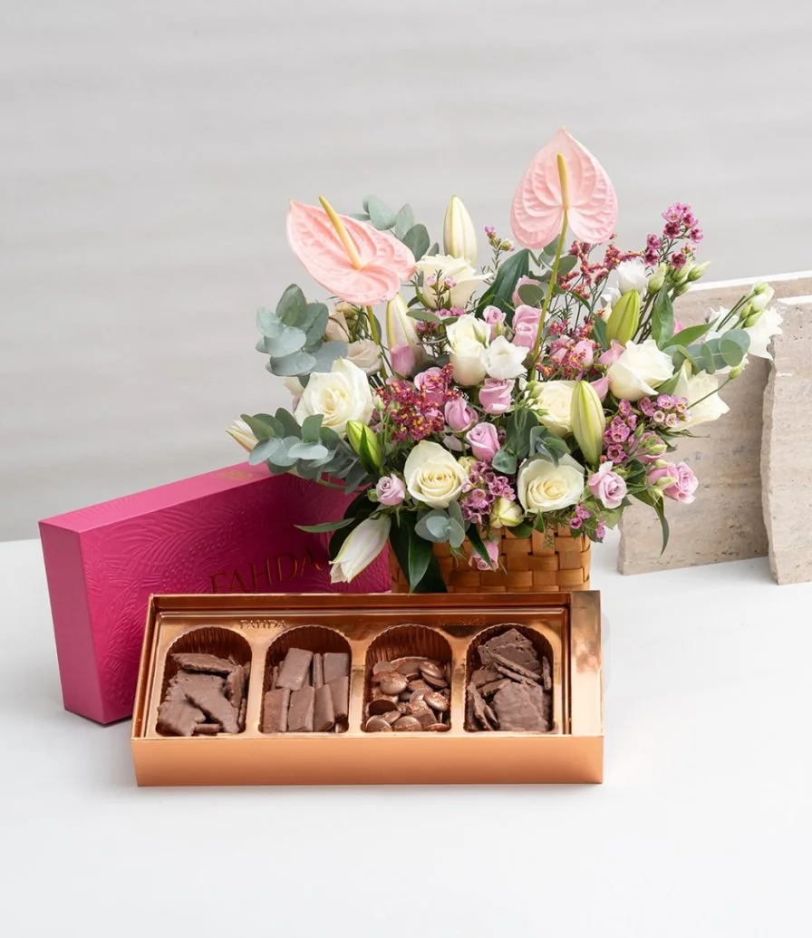 The Garden Flower Basket and Crispy Chocolate By Fahda