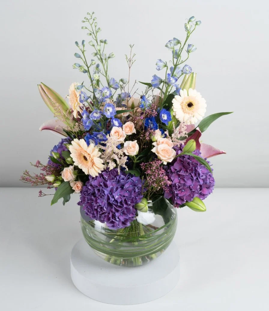 The Purple Vibrant Mix Flower Arrangement