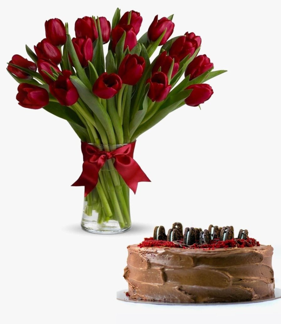Oreo Cake & Flowers Gift Bundle
