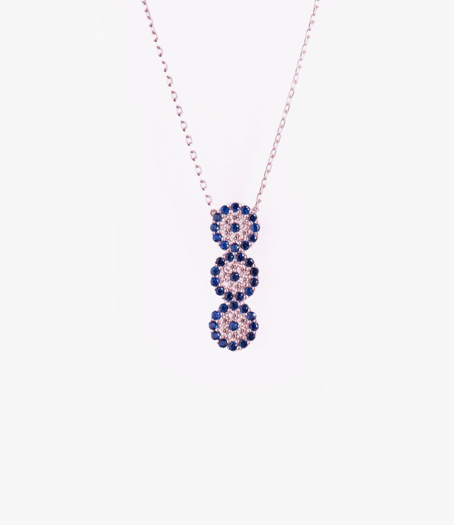 Three Circles Necklace; Rose Gold