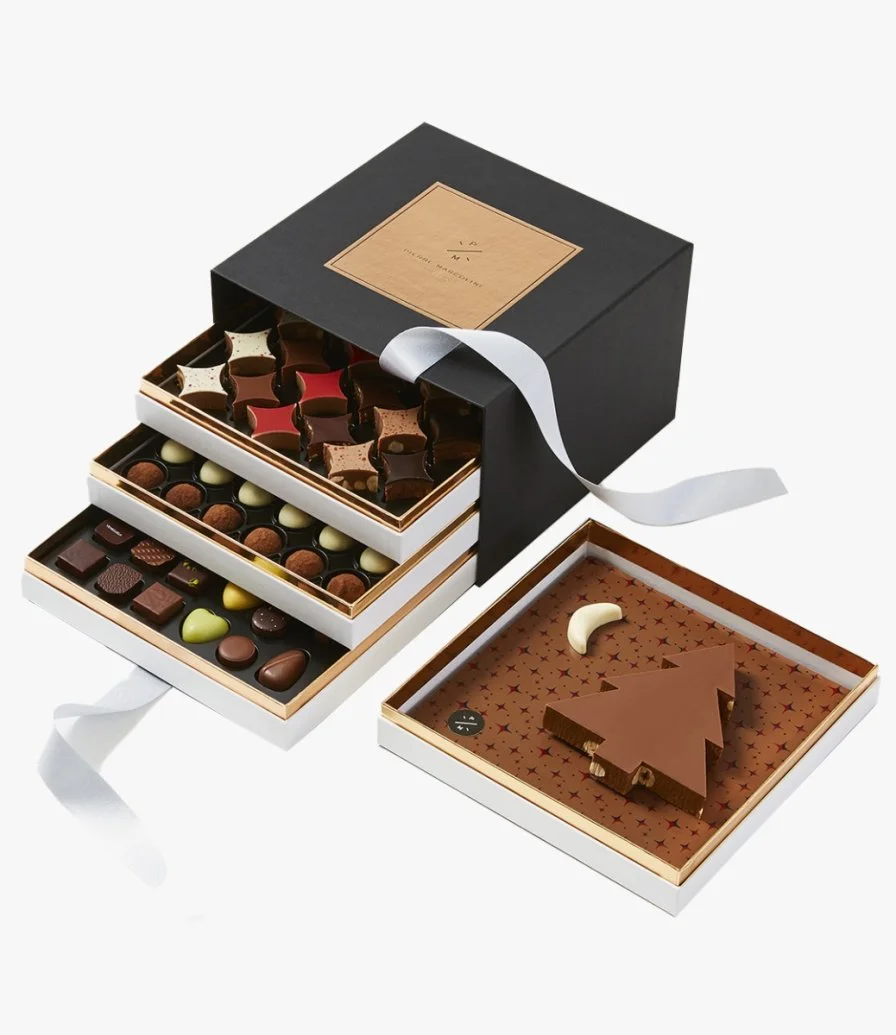 صندوق شوكولاتة بثلاثة أدراج ماركة بيير ماركوليني