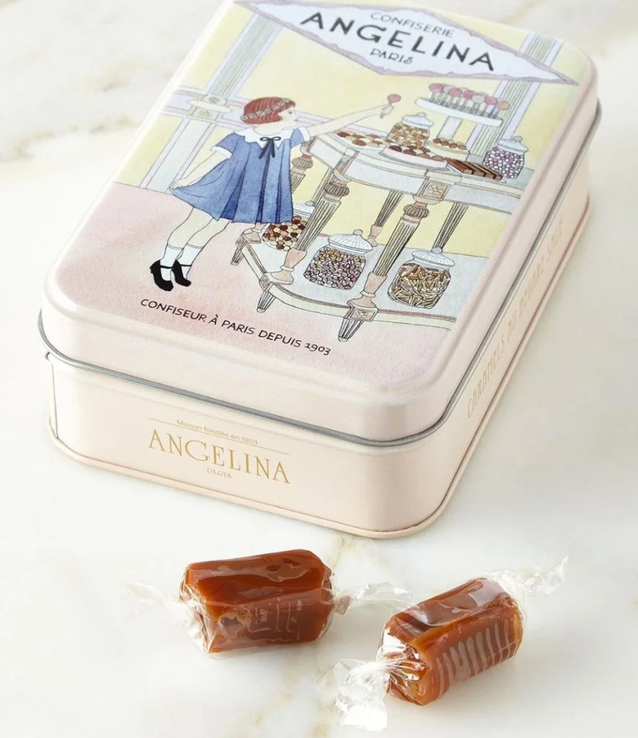 Toffees with Salted Butter in Tin Box by Angelina