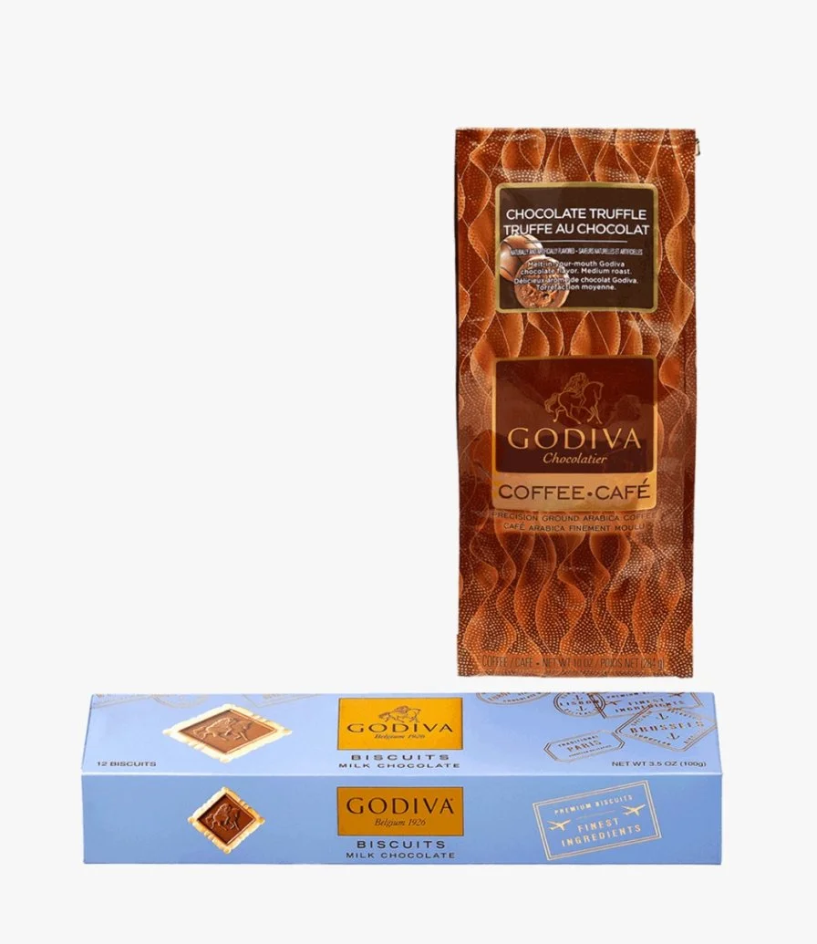 Truffle Coffee + 12 pcs Biscuit Pack from Godiva 