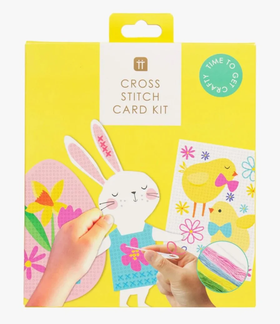 مجموعة بطاقات غرز متقاطعة على شكل أرنب عيد الفصح مكونة من 12 قطعة