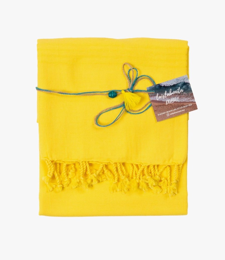 Turkish Peshtemal Beach Towels - Sunny Yellow By Laislabonita