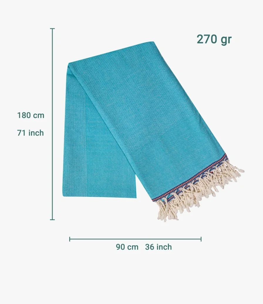 Turkish Peshtemal Towels-Turquoise Indigo By Laislabonita