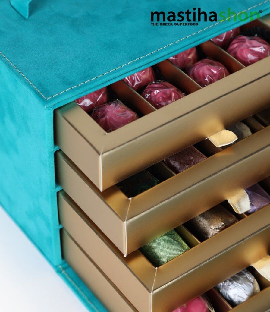 صندوق الشوكولاتة المخملي من ماستيكاشوب -الفيروزي