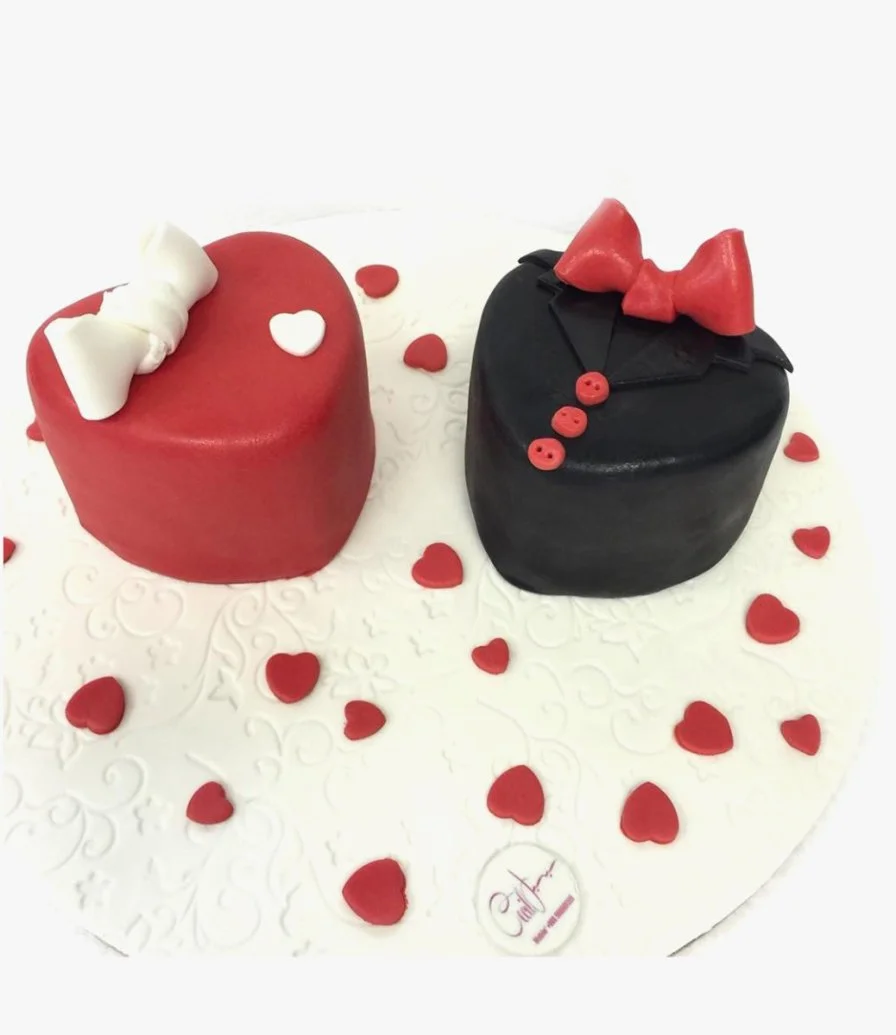 Two hearts cake by Cecil