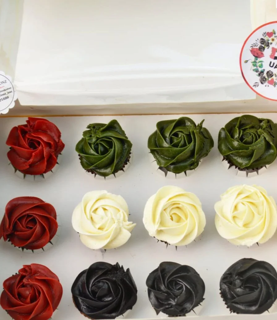 UAE National Day Trendy Cupcakes Box of 12 by Sweet Celebrationz